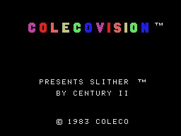 Slither title screen for Colecovision